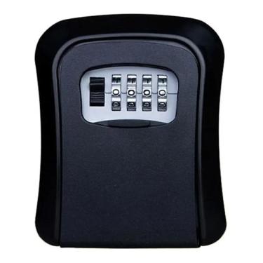 Imagem de Cofre Parede Guarda Chaves Senha Airbnb Dinheiro Cor Preto