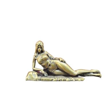 Imagem de Pijama de latão deitado feminino arte corporal miniatura estátua, biquíni de praia de metal, modelo feminino, escultura, decoração de carro, homens, colecionar, estatuetas, presentes, peso de papel
