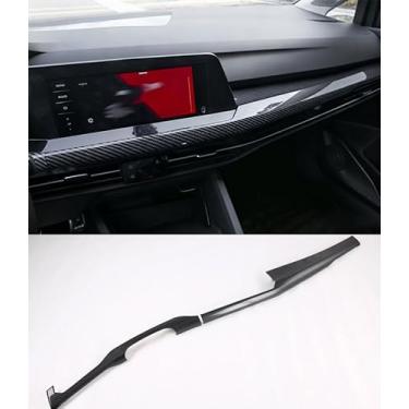 Imagem de Luyhok Painel interno console central AC saída de saída de ar guarnição para ajuste VW Golf 8 MK8 acessórios de carro fibra de carbono estilo 2021-2025