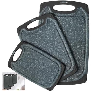 Imagem de Conjunto de 3 Peças Tabua de Corte, Tabua de Carne, Tábuas de Corte para Cozinha, Conjunto de Tábua de Corte de Plástico, Kit de Tábua de Corte, Conjunto de Tábuas de Corte Reversível