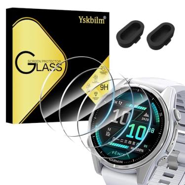 Imagem de (Pacote com 3+2) para Garmin fÂnix 8 Amled protetor de tela de 43 mm, porta do carregador + [antiarranhões] Película protetora de tela de vidro temperado de dureza 9H