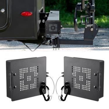 Imagem de HOUTRIDA Tampa de extremidade de para-choque RV de 10 cm, pacote com 2, tampas de extremidade de para-choque de trailer de alumínio com orifícios de ventilação, tampas de extremidade de mangueira de