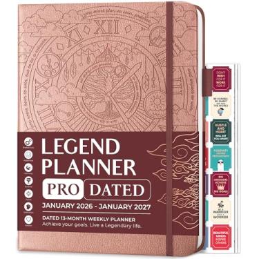 Imagem de Legend Planner PRO datado de janeiro de 2025 a janeiro de 2026 - Organizador semanal e diário de luxo com horários. Agenda de agendamentos para trabalho e gerenciamento de tempo, capa dura A4 (ouro