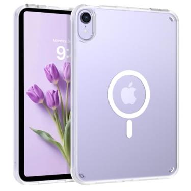 Imagem de Telaso Capa magnética para iPad mini 7 A17 Pro 2024/iPad Mini 6 2021 8,3 polegadas iPad mini 7ª/6ª geração, capa protetora de TPU macio translúcido fosco para iPad mini 7/Mini 6, fosco transparente