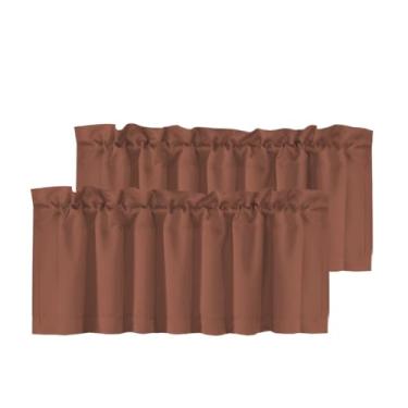 Imagem de H.VERSAILTEX 2 painéis, sanefas blackout para janelas pequenas, cortinas curtas com isolamento térmico, privacidade, persiana decorativa para cozinha, sala de estar, café, lavanderia, 132 cm L x 45 cm