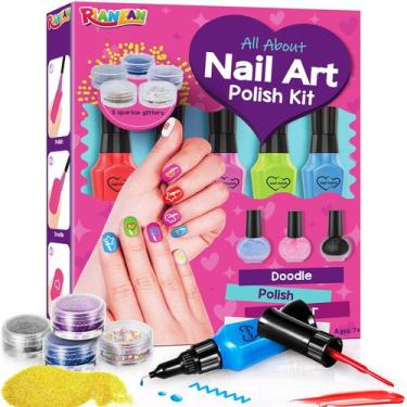 Imagem de Kit de esmaltes RIANEAN para meninas de 7 a 12 anos com estúdio de art