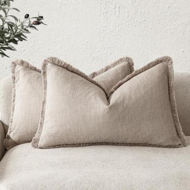 Imagem de Capa de travesseiro Findtower Decorative Linen Fringe 30x50cm, conjunt