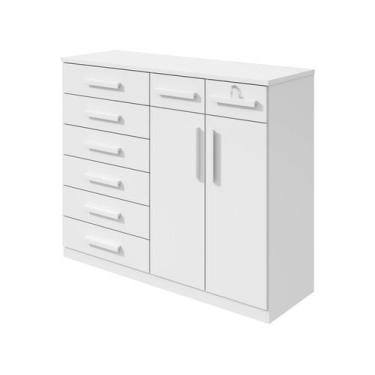 Imagem de Cômoda Multiuso com Sapateira 8 Gavetas 2 Portas Móveis Lopas Toronto,