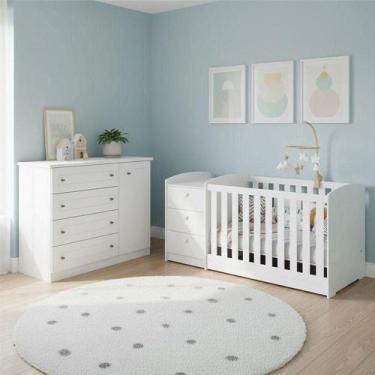 Imagem de Berço Multifuncional Atlanta E Cômoda Infantil Americano Ambiente Bran