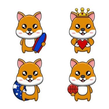 Imagem de Adesivos de Animais Fofo para Quarto Infantil Decorativo Kawaii Vetores Mascotes 40x40cm