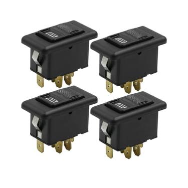 Imagem de 4pcs Car DC 12V 5 Pins Momentary Electric Power Window Switch with White Light Replacement Black for VW Jetta