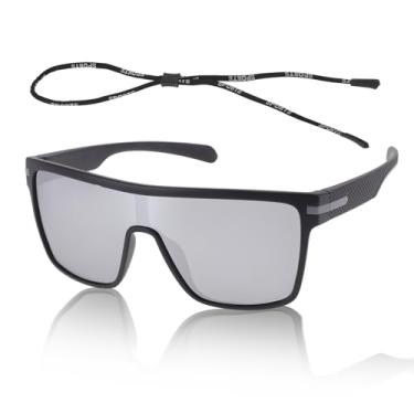 Imagem de TUCKBOLD 1 conjunto de óculos de sol de ciclismo anti-reflexo Tri-Acetil Cellulos TR90 UV400 Óculos de sol de ciclismo prateado lente cinza armação preta cinza