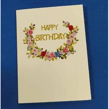 Imagem de DLYMXGC Blossoms Music Playing Cartão Pop Up Happy Birthday com luz LED, presente de amor para adultos e crianças com cartão de notas e envelope em branco, celebração para filha, filho, mãe, pai