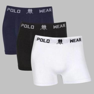 Imagem de Kit 3 Cueca Boxer Polo Wear Masculina Confortável Microfibra, 1 marinh
