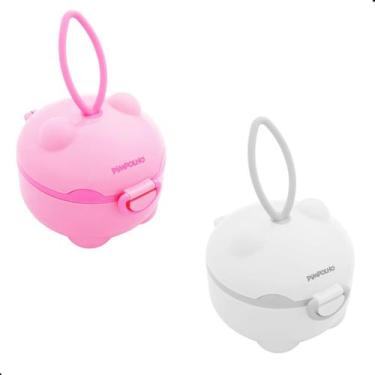 Imagem de Kit Copo Dosador Para Leite em Pó 150g Pimpolho, Rosa/Branco