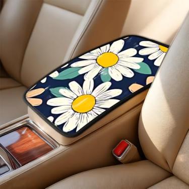 Imagem de AOHMPT Capa de apoio de braço para carro - Protetor de almofada de console central de carro contra garras de animais de estimação, sujeira e dedos pegajosos, acessório de decoração automotiva