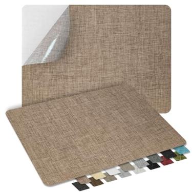 Imagem de ZESION 2 Peças De Remendos Tecido Linho Autoadesivos, Reparo Rápido Para Sofás, Tendas, Assentos Carro/8" X 13", Cor Café