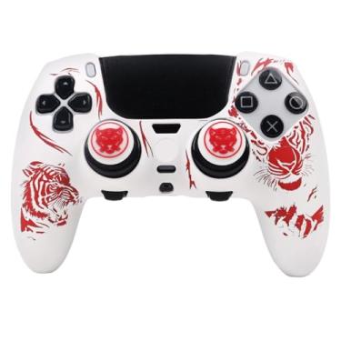 Imagem de RALAN Capas para controle de silicone Tiger com 2 polegares compatíveis com PS5 Dualsense Edge Controller Play Station 5 Acessórios, capa antiderrapante à prova de suor