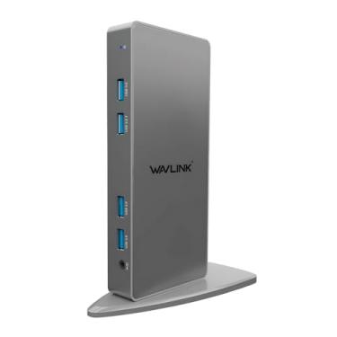 Imagem de Docking Station USB C/A Dual 4K 60Hz 5K DisplayLink para Notebook, 2 DP, 2 HDMI, Hub 6 Portas USB 3.0 e Ethernet Gigabit