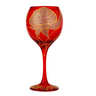 Imagem de Taça Pomba Gira Rosa Vermelha Altar 20 cm Vidro Luxo 400 ml