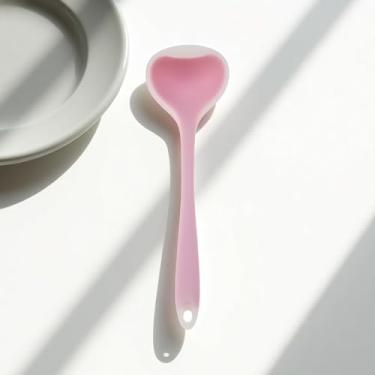 Imagem de Generic 1 colher para lavar à mão apenas concha de sopa de silicone translúcido nylon rosa 28 cm