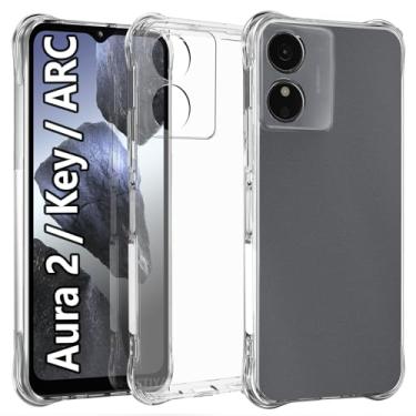 Imagem de USTIYA Capa para HMD Aura 2/chave/ARC TPU transparente quatro cantos capa de proteção de grau militar transparente macia