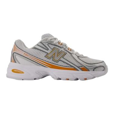 Imagem de New Balance 740 Tênis masculino clássico, branco e laranja, Branco, 41