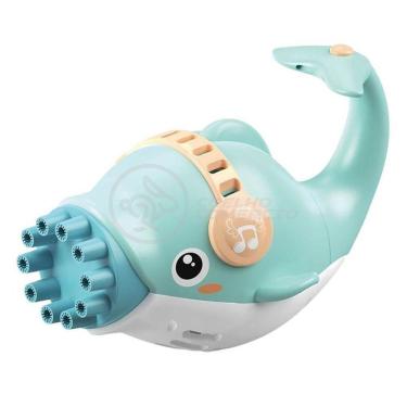 Imagem de Kit 1 Golfinho Bolha Sabão Criança Infantil+ 3 Pilha Azul 6