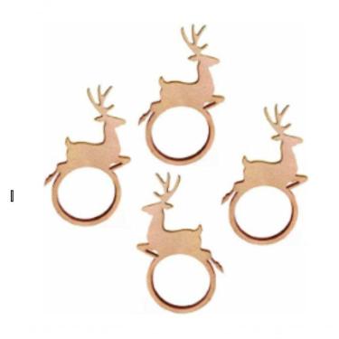 Imagem de Argola De Guardanapo Copa E Cia 4 Peças Christmas Rena