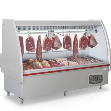 Imagem de Balcão Frigorífico Açougue Com Depósito Pop Gaps160d Gelopar Expositor De Carnes Cinza 220v