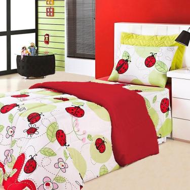 Imagem de Coberdrom Edredom Solteiro Alegria Joaninha- Vermelho