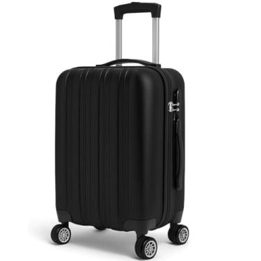 Imagem de Mala De Bordo 10Kg Pequena ABS Rodas 360 Graus Com Cadeado Ideal Para Bagagem De Mão Rígida Leve E Resistente (PRETO)