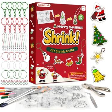 Imagem de Kit de chaveiro de folhas retráteis de 74 peças, folhas de plástico retrátil com 6 peças de papel de arte de filme retrátil com estampa de 20 cm x 14,5 cm para crianças, artesanato faça você mesmo