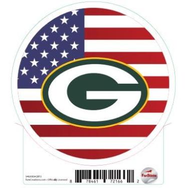 Imagem de Decalque adesivo círculo bandeira NFL Green Bay Packers 7,6 cm