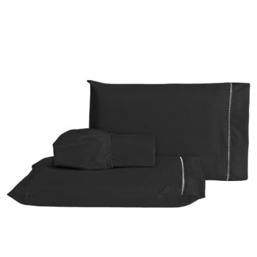 Imagem de Jogo de Lençol Micropercal 400 fios Solteiro 2 Peças (preto, King)