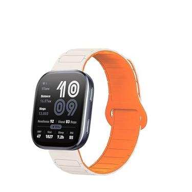 Imagem de KONXISA Pulseira de relógio para relógio Amazfit Bip 6, pulseira de substituição de silicone macio de liberação rápida, pulseira magnética para smartwatch, Starlightorange