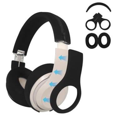 Imagem de Adhiper Capa de silicone 3 em 1 para fones de ouvido Beats Studio Pro, capas de fone de ouvido/capa de cabeça com zíper/capas para Beats Studio Pro, à prova de suor e fácil de limpar - preta