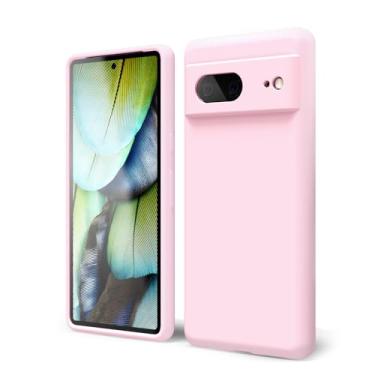Imagem de oakxco Capa projetada para Google Pixel 7A com aderência de silicone, capa de telefone de gel de borracha macia para mulheres e meninas, fina, flexível, protetora TPU de 6,1 polegadas, rosa rosa