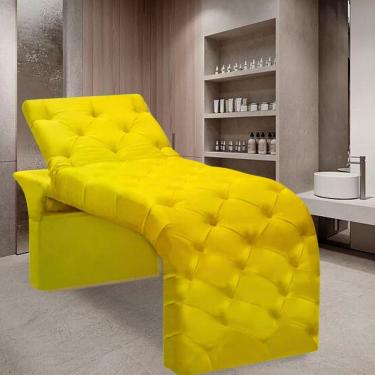 Imagem de Maca Estofada Estética Cílios Regulável Spa Suede Anitta Cor:amarelo