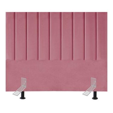Imagem de Cabeceira Estofada Cama King 195 Cm Luísa Suede E Frame rosa