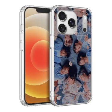 Imagem de WWDIYHOUSE Capa compatível com iPhone 17 Pro, design exclusivo de TPU macio à prova de choque transparente para homens/mulheres/meninas/meninos (Fashion-BTS-2)