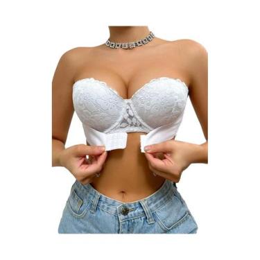 Imagem de Sutiã De Renda Sem Alças Para Mulheres, Sexy, Com Ombros Descidos, Com