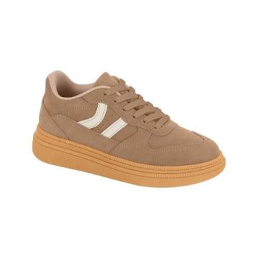 Imagem de Tênis Flatform Moleca Feminino Nobuck Casual Conforto Marrom, 35, Marr