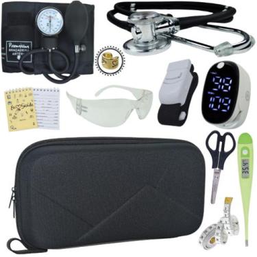 Imagem de Kit Case Enfermagem Esteto Premium Incoterm - Love Saude, PRETO PREMIU