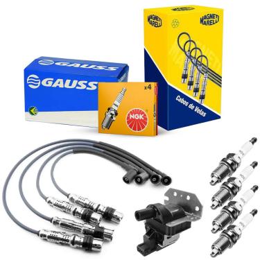 Imagem de Kit Vela Cabo Bobina VW Gol G2 1.0 16V 97 a 2001 Gasolina