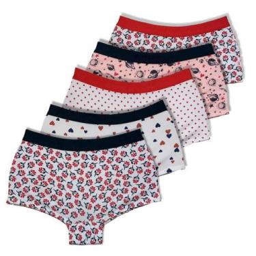 Imagem de Kit 5 Calcinhas Shortinho Cueca Boxer Feminina Cintura Alta com Elásti