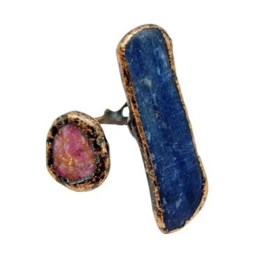 Imagem de Bigbabybig Anel feminino transparente de ágata drusa natural para mulheres, anéis grandes, tamanho aberto, pedra preciosa, delicada, moderna, simples, festa de casamento, anéis de polegar, joias de