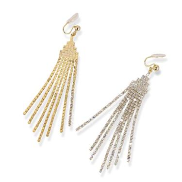 Imagem de Brincos de pressão de ouro – Joia elegante, confortável, não perfurada para mulheres