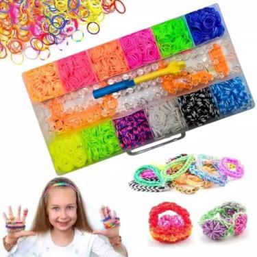 Imagem de Maleta kit elásticos Pulseira coloridos silicone criativo