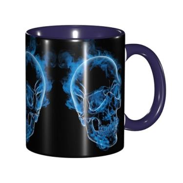 Imagem de Zeraoke Caneca de café criativa com estampa de caveira, personalizada, presente para família, tamanho de 325 ml, unissex